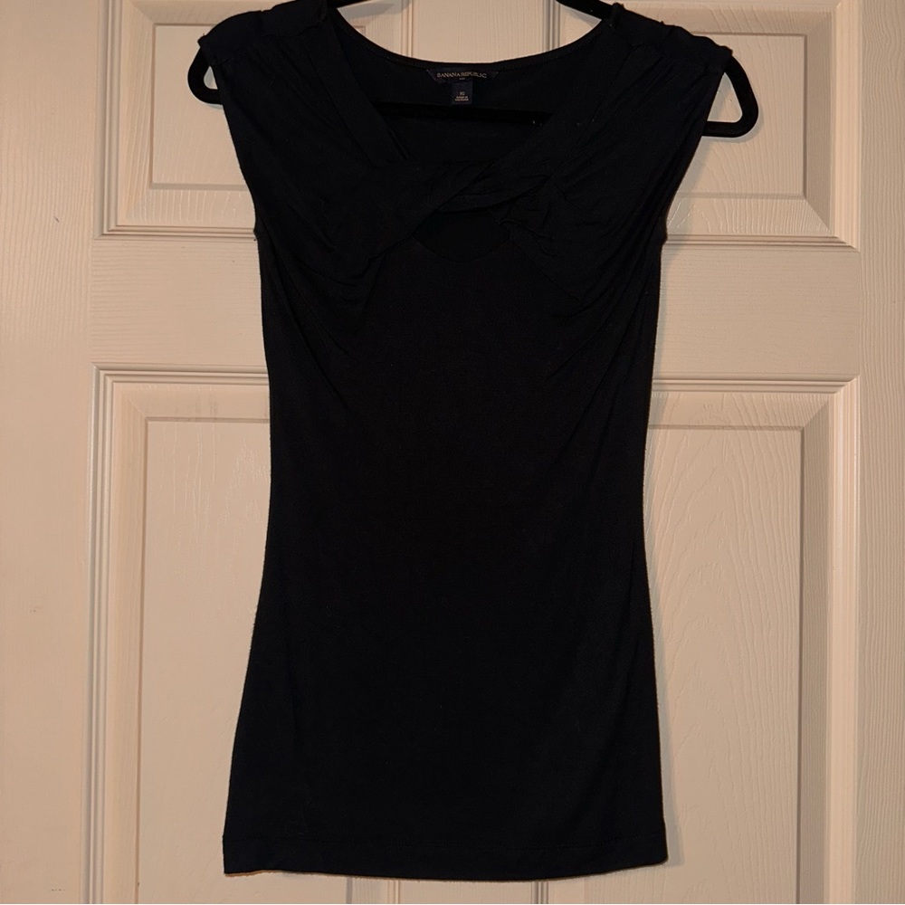 Black Twist Tie Banana Republic Top